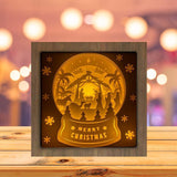 Christmas Snowball Nativity 1 - Paper Cutting Light Box - LightBoxGoodman - LightboxGoodman