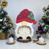 Christmas Snowman 2 - Paper Cut Gnome Light Box File - Cricut File - 10x7 inches - LightBoxGoodMan - LightboxGoodman
