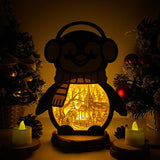 Christmas Snowman 2 - Paper Cut Penguin Light Box File - Cricut File - 25x20cm - LightBoxGoodMan - LightboxGoodman