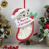 Christmas Snowman 2 - Paper Cut Pet Light Box File - Xmas Cat Motif - Cricut File - 8x6 Inches - LightBoxGoodMan - LightboxGoodman
