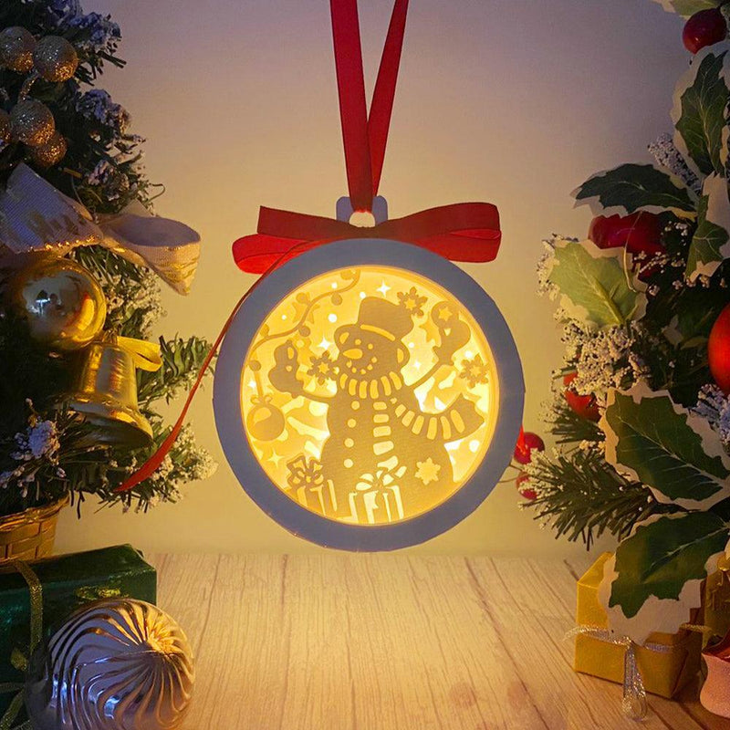 Christmas Snowman - 3D Ornament Lantern File - Cricut File - LightBoxGoodMan - LightboxGoodman
