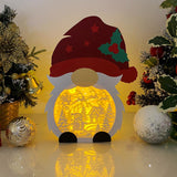 Christmas Snowman 4 - Paper Cut Gnome Light Box File - Cricut File - 10x7 inches - LightBoxGoodMan