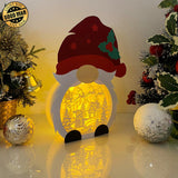 Christmas Snowman 4 - Paper Cut Gnome Light Box File - Cricut File - 10x7 inches - LightBoxGoodMan - LightboxGoodman