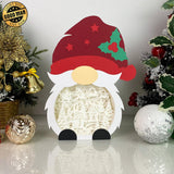 Christmas Snowman 4 - Paper Cut Gnome Light Box File - Cricut File - 10x7 inches - LightBoxGoodMan - LightboxGoodman