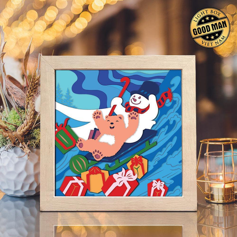 Christmas Snowman 5 – Paper Cut Light Box File - Cricut File - 8x8 inches - LightBoxGoodMan - LightboxGoodman