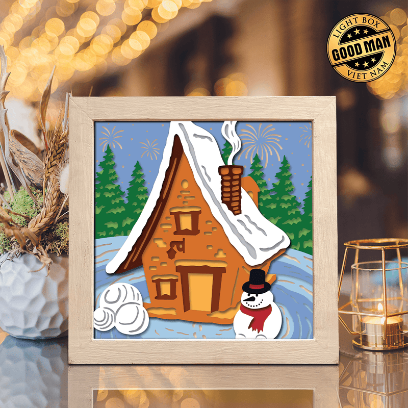 Christmas Snowman 6 – Paper Cut Light Box File - Cricut File - 8x8 inches - LightBoxGoodMan - LightboxGoodman