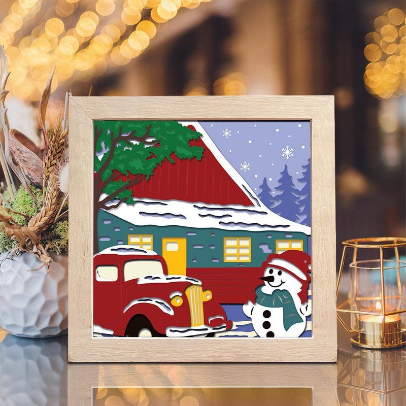 Christmas Snowman 7 – Paper Cut Light Box File - Cricut File - 8x8 inches - LightBoxGoodMan - LightboxGoodman