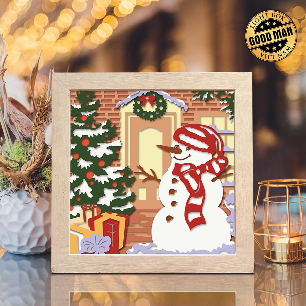 Christmas Snowman 9 – Paper Cut Light Box File - Cricut File - 20x20cm - LightBoxGoodMan - LightboxGoodman
