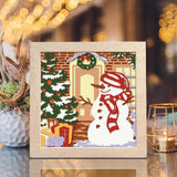 Christmas Snowman 9 – Paper Cut Light Box File - Cricut File - 8x8 inches - LightBoxGoodMan - LightboxGoodman