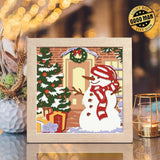 Christmas Snowman 9 – Paper Cut Light Box File - Cricut File - 8x8 inches - LightBoxGoodMan - LightboxGoodman