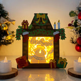 Christmas Snowman - Paper Cut Fireplace Light Box File - Cricut File - 7,6x7cm - LightBoxGoodMan