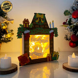 Christmas Snowman - Paper Cut Fireplace Light Box File - Cricut File - 7,6x7cm - LightBoxGoodMan - LightboxGoodman