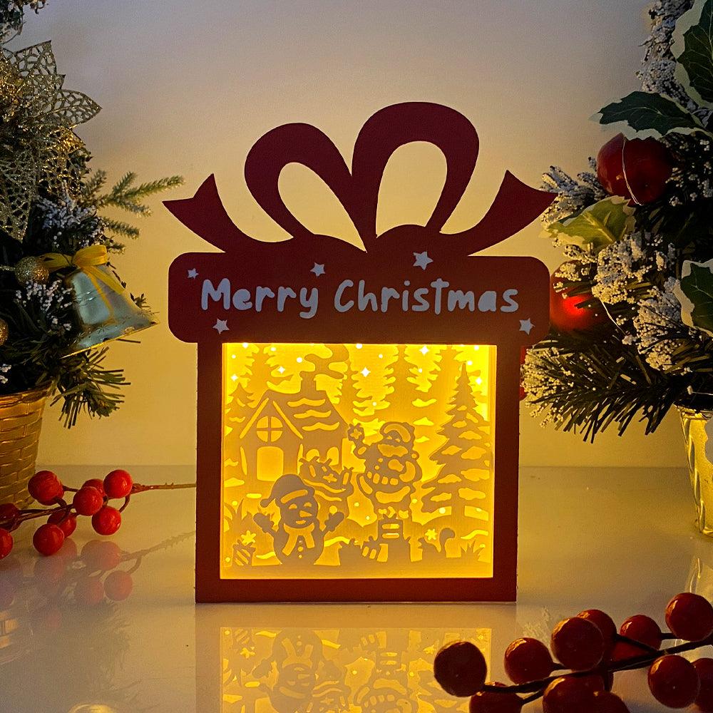 Christmas Snowman - Paper Cut Gift Light Box File - Cricut File - 21x16cm - LightBoxGoodMan - LightboxGoodman