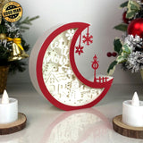 Christmas Snowman - Paper Cut Moon Light Box File - Cricut File - 16x16cm - LightBoxGoodMan - LightboxGoodman