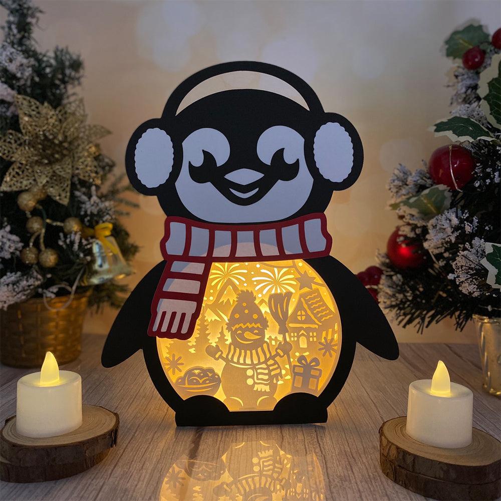 Christmas Snowman - Paper Cut Penguin Light Box File - Cricut File - 25x20cm - LightBoxGoodMan - LightboxGoodman