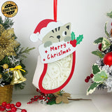 Christmas Snowman - Paper Cut Pet Light Box File - Xmas Cat Motif - Cricut File - 8x6 Inches - LightBoxGoodMan - LightboxGoodman