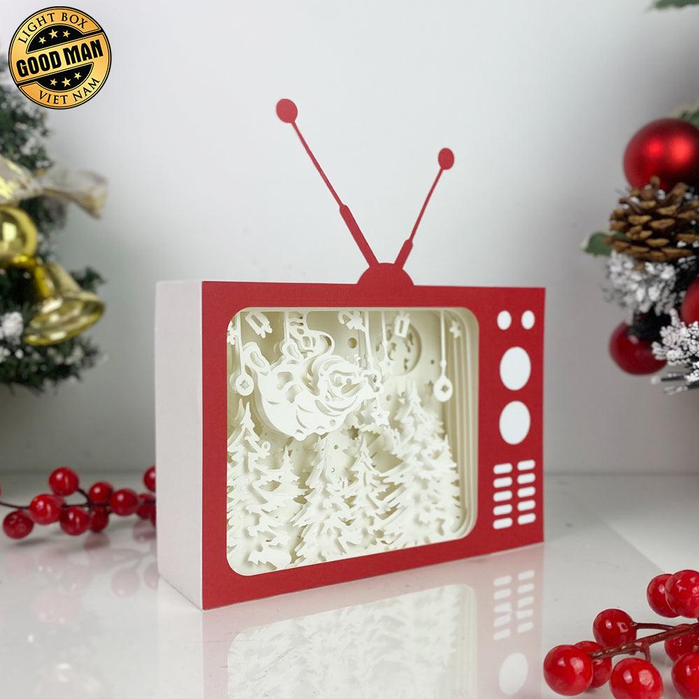 Christmas Snowman - Paper Cut Television Light Box File - Cricut File - 8x7 inches - LightBoxGoodMan - LightboxGoodman