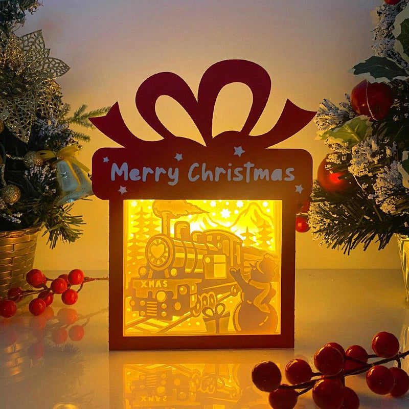 Christmas Train - Paper Cut Gift Light Box File - Cricut File - 21x16cm - LightBoxGoodMan - LightboxGoodman