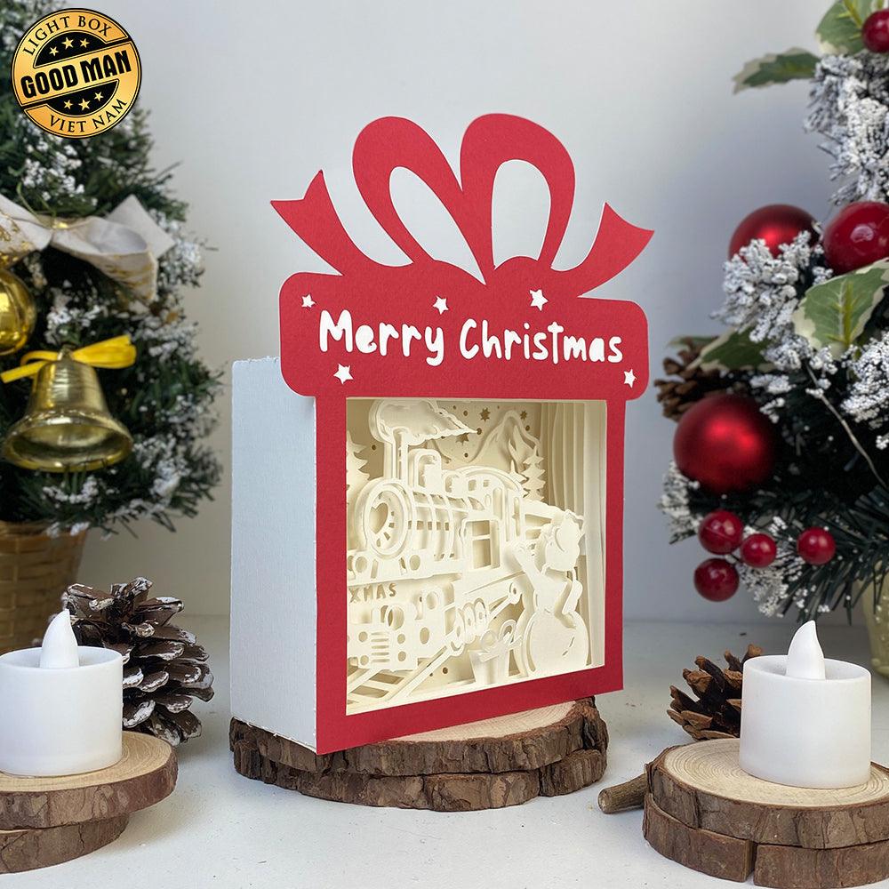 Christmas Train - Paper Cut Gift Light Box File - Cricut File - 21x16cm - LightBoxGoodMan - LightboxGoodman