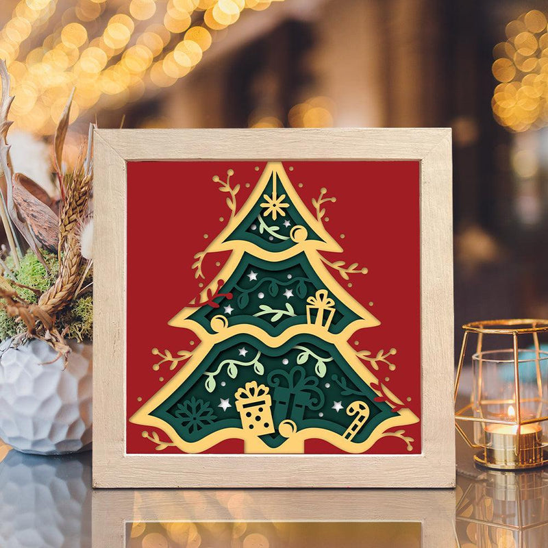Christmas Tree – Paper Cut Light Box File - Cricut File - 8x8 inches - LightBoxGoodMan - LightboxGoodman