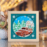 Christmas Truck 3 - Paper Cut Light Box File - Cricut File - 8x8 inches - LightBoxGoodMan