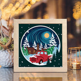 Christmas Truck 4 - Paper Cut Light Box File - Cricut File - 8x8 inches - LightBoxGoodMan
