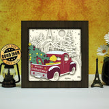 Christmas Truck Color - Colored Paper Cut Light Box File - Cricut File - 20x20cm - LightBoxGoodMan - LightboxGoodman
