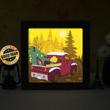 Christmas Truck Color - Colored Paper Cut Light Box File - Cricut File - 8x8 inches - LightBoxGoodMan - LightboxGoodman