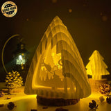 Christmas Village - 3D Pop-up Light Box Pine File - Cricut File - LightBoxGoodMan - LightboxGoodman
