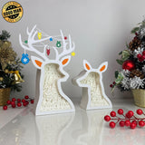 Christmas Village - Paper Cut Deer Couple Light Box File - Cricut File - 10,4x7 inches - LightBoxGoodMan - LightboxGoodman