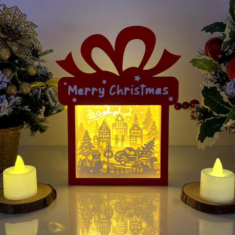 Christmas Village - Paper Cut Gift Light Box File - Cricut File - 21x16cm - LightBoxGoodMan - LightboxGoodman