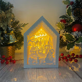 Christmas Village - Paper Cut House Light Box File - Cricut File - 13x19 Inches - LightBoxGoodMan