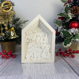 Christmas Village - Paper Cut House Light Box File - Cricut File - 13x19 Inches - LightBoxGoodMan - LightboxGoodman