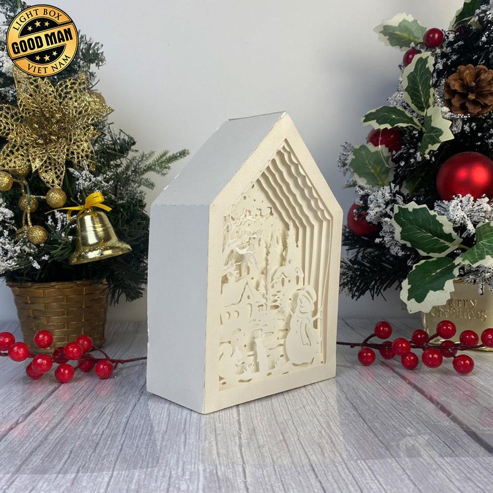 Christmas Village - Paper Cut House Light Box File - Cricut File - 13x19 Inches - LightBoxGoodMan - LightboxGoodman