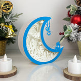 Christmas Village - Paper Cut Moon Light Box File - Cricut File - 16x16cm - LightBoxGoodMan - LightboxGoodman