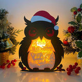 Christmas Village - Paper Cut Owl Light Box File - Cricut File - 25x20 cm - LightBoxGoodMan