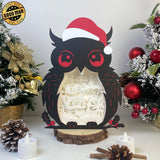 Christmas Village - Paper Cut Owl Light Box File - Cricut File - 25x20 cm - LightBoxGoodMan - LightboxGoodman