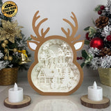 Christmas Village - Paper Cut Reindeer Light Box File - Cricut File - 24,4x17cm - LightBoxGoodMan - LightboxGoodman