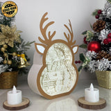 Christmas Village - Paper Cut Reindeer Light Box File - Cricut File - 24,4x17cm - LightBoxGoodMan - LightboxGoodman