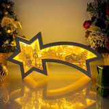 Christmas Village - Paper Cut Star Light Box File - Cricut File - 28x13.7cm - LightBoxGoodMan