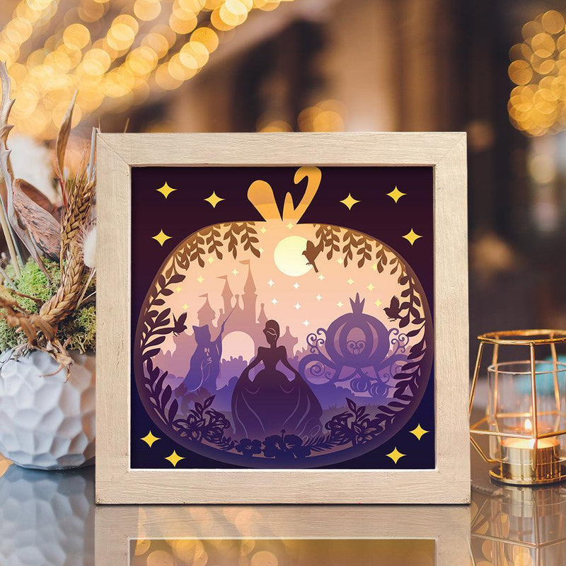 Cinderella 6 - Paper Cut Light Box File - Cricut File - 20x20cm - LightBoxGoodMan - LightboxGoodman
