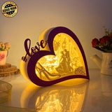 Cinderella - Paper Cut Love Heart Light Box File - Cricut File - 5,6x7,5 Inches - LightBoxGoodMan - LightboxGoodman