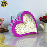 Cinderella - Paper Cut Love Heart Light Box File - Cricut File - 5,6x7,5 Inches - LightBoxGoodMan - LightboxGoodman