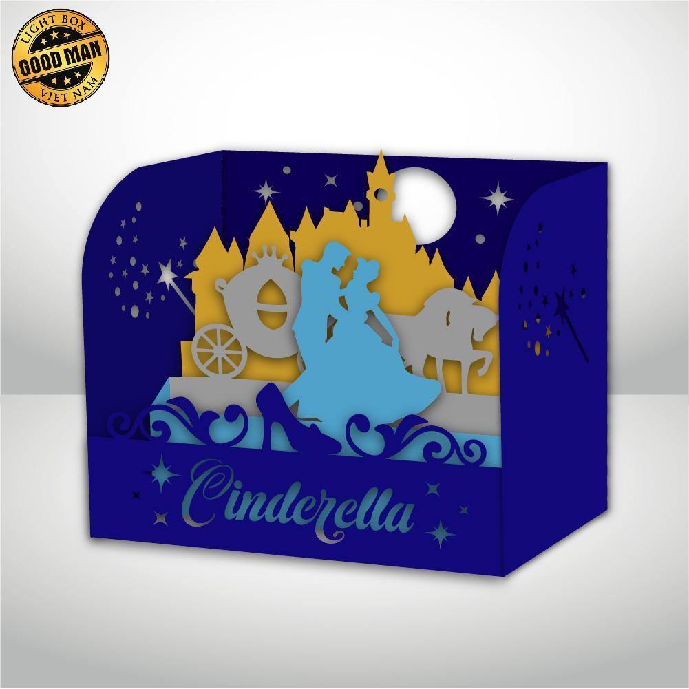 Cinderella 1 - Pop-up Light Box File - Cricut File - LightBoxGoodMan
