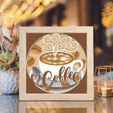 Coffee – Paper Cut Light Box File - Cricut File - 8x8 inches - LightBoxGoodMan