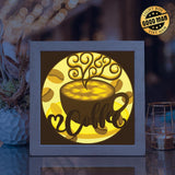 Coffee – Paper Cut Light Box File - Cricut File - 8x8 inches - LightBoxGoodMan - LightboxGoodman