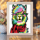 Colorful Alpaca – Paper Cut Light Box File - Cricut File - 8x10 inches - LightBoxGoodMan