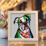 Colorful American Bulldog – Paper Cut Light Box File - Cricut File - 8x8 inches - LightBoxGoodMan