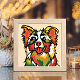 Colorful Border Collie – Paper Cut Light Box File - Cricut File - 8x8 inches - LightBoxGoodMan