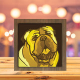 Colorful Bulldog - Paper Cutting Light Box - LightBoxGoodman